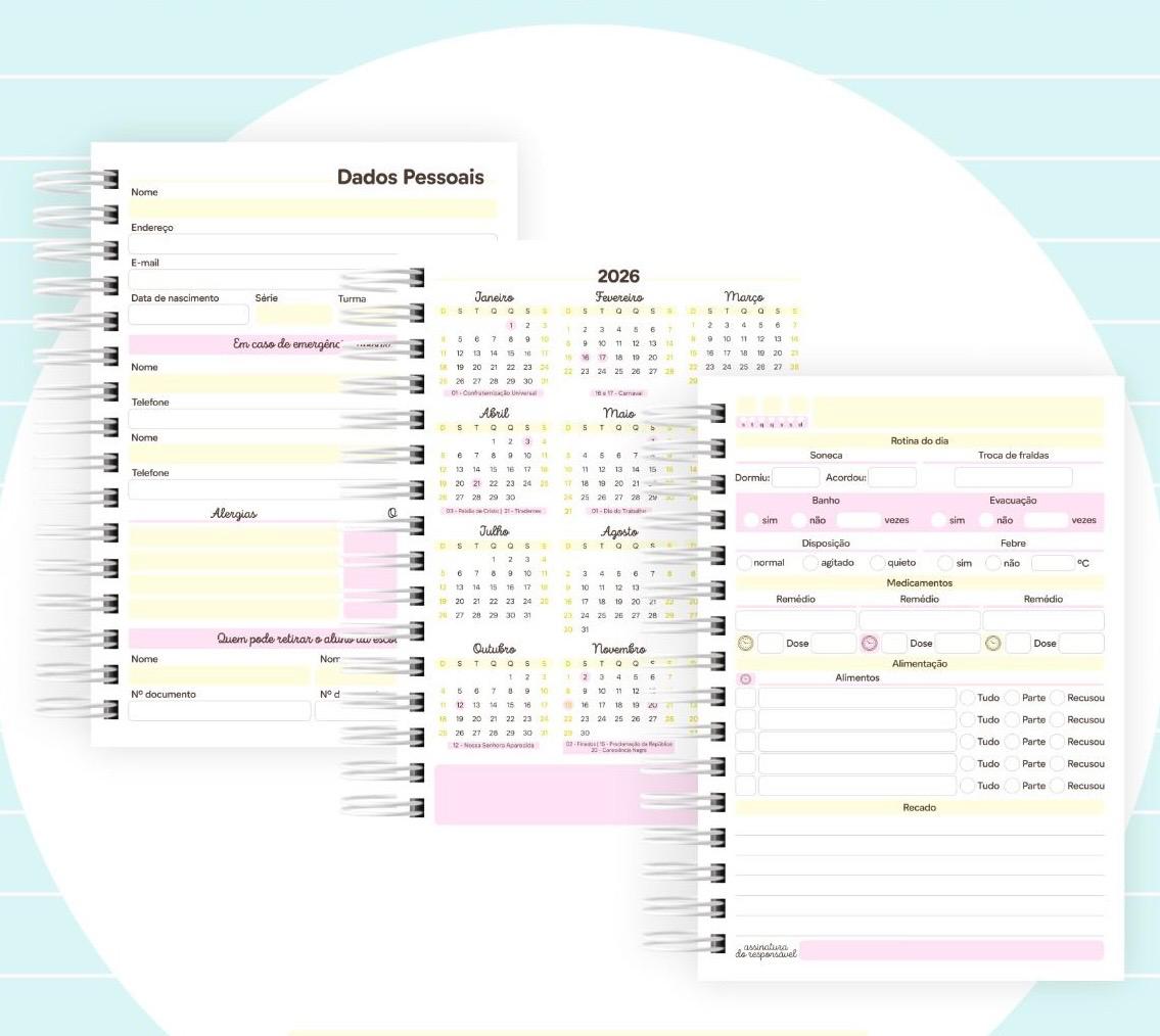 Agenda escolar - 1 Dia por página